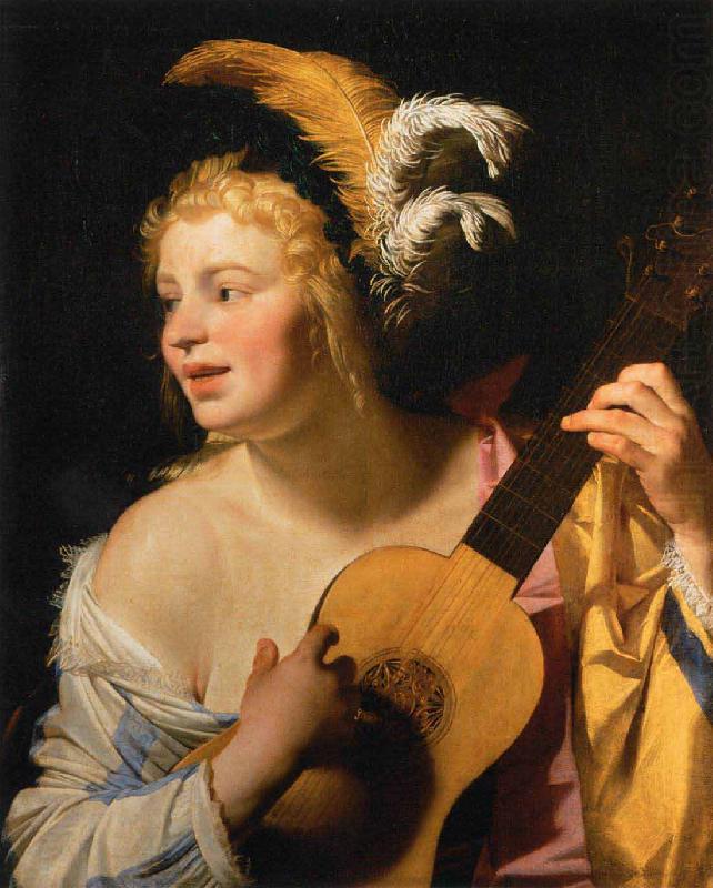 Gerard van Honthorst Woman Playing the Guitar china oil painting image